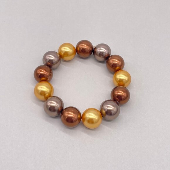 Ball Beaded Stretch Bangle Bracelet Multicolor Casual College Work Minimalist - Picture 2 of 4